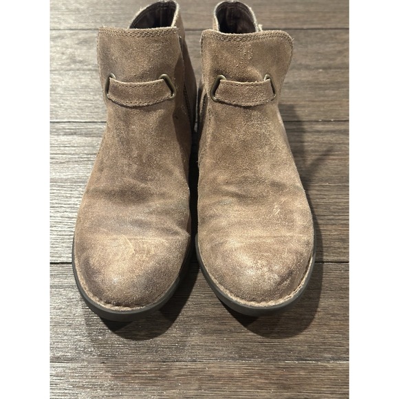 Born Jem Ankle Boots Booties Shoes Womens Size 7 Brown Leather Side Zip Up - Picture 2 of 9